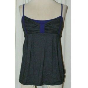 Junior's Rese Gray and Purple Spaghetti Strap Dance Top Size S Built in Bra